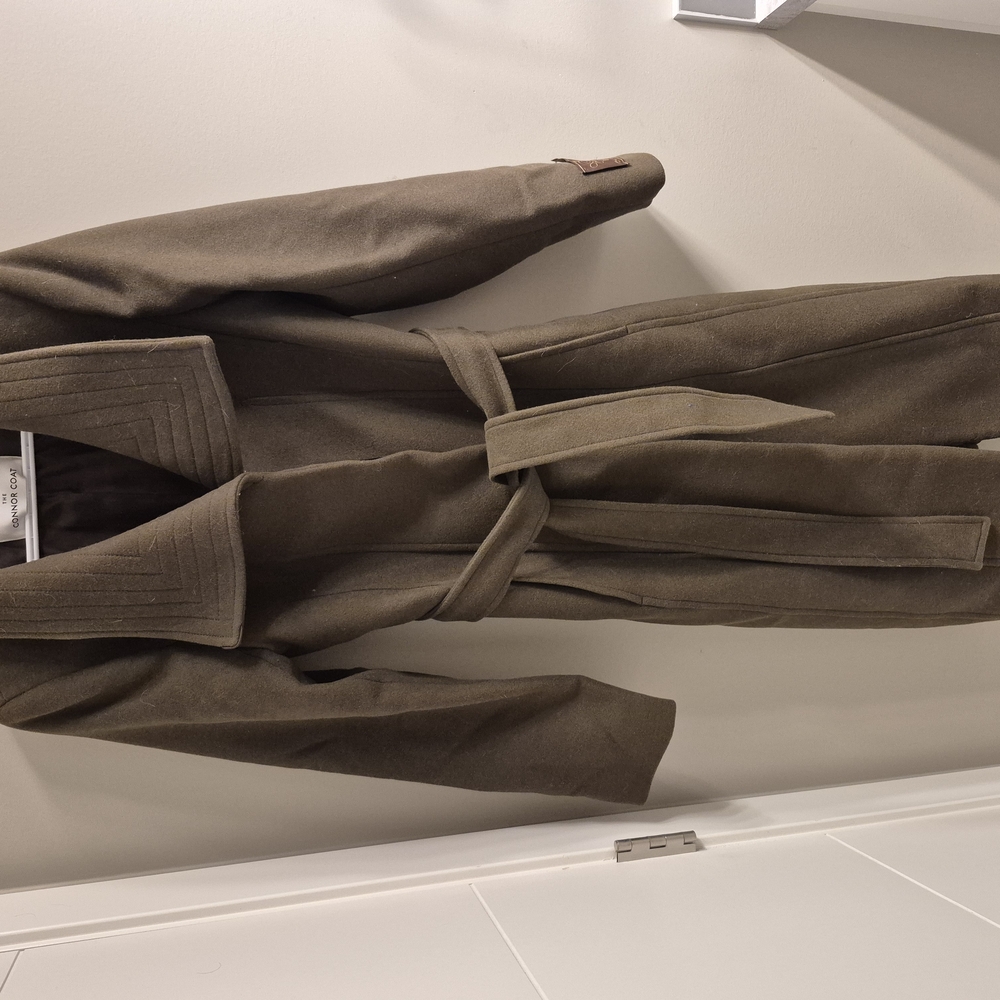 Babaton Olive Green/Brown Belted Coat
